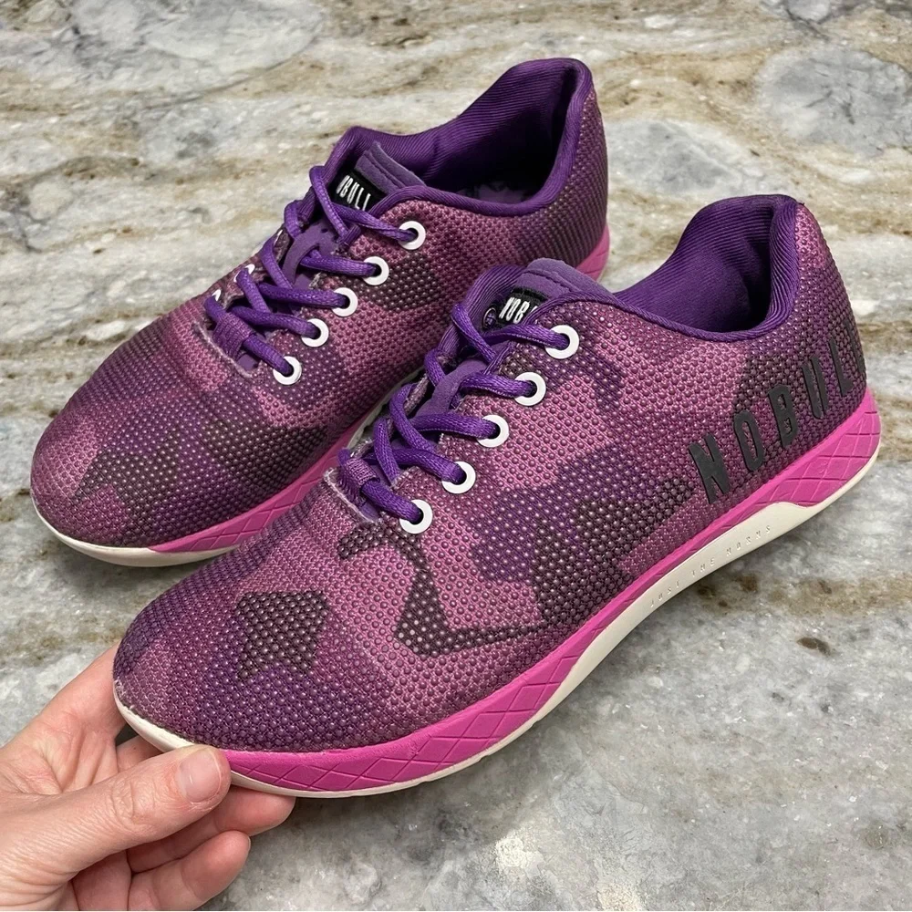 NOBULL purple camo trainers Men’s 8 Women’s 9.5